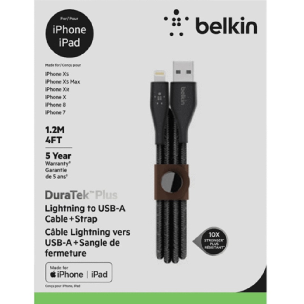 Belkin Lightning to USB-A Cable+Strap